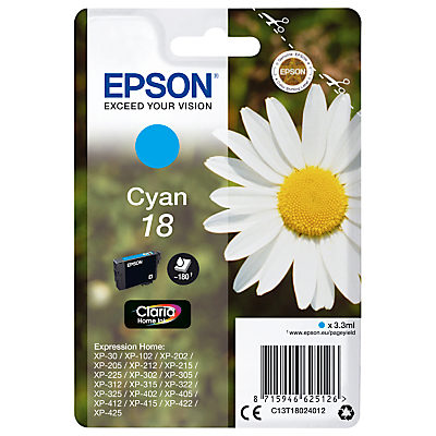 Epson Daisy T18 Colour Inkjet Printer Cartridge Cyan Epson Daisy T18 Colour Inkjet Printer Cartridge Cyan